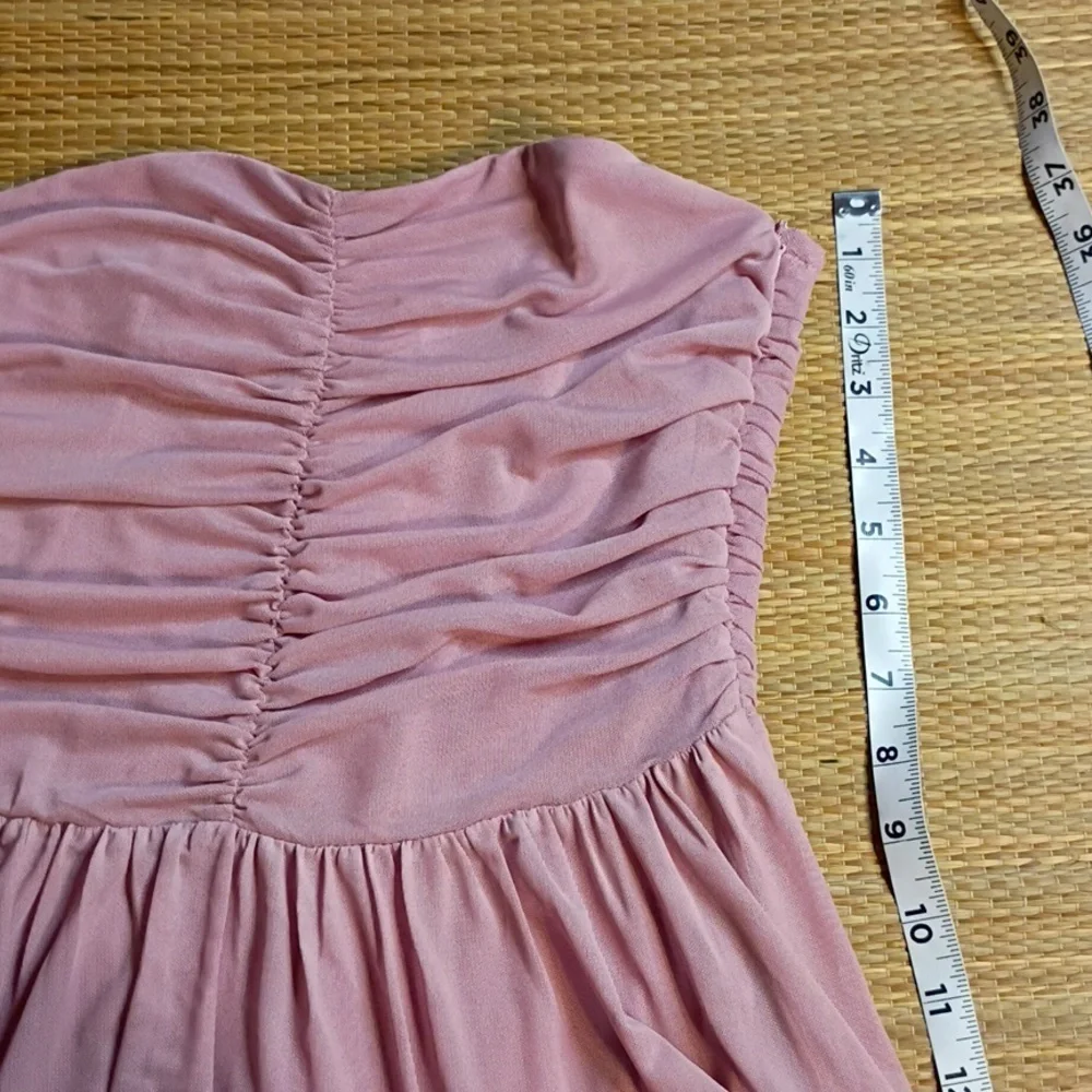 Strapless Ruched Maxi Dress in Soft Pink - Picture 13 of 14
